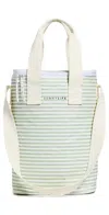 Sunnylife Light Cooler Drinks Bag Sage Stripe In Sage Stripe