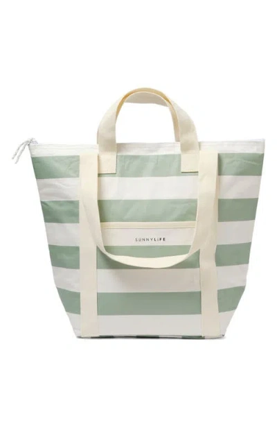 Sunnylife Light Insulated Cooler Tote In Green