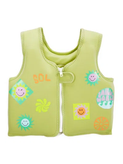 Sunnylife Kids' Little Girl's 1-2 Smiley Swim Vest In Green