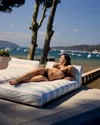 Sunnylife Luxe Lie-on Inflatable Lounger In Blue Stripe