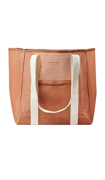 Sunnylife Mesh Beach Bag In Brown