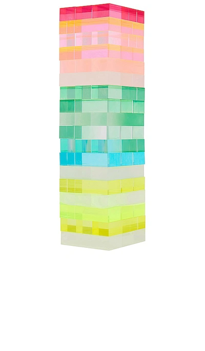 Sunnylife Ombre Lucite Jumbling Tower In Sherbert