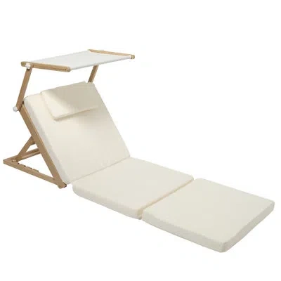 Sunnylife : Pool House Daybed - Casa - Beach-sand-outdoor Seating, Wood Frame, Sun Shade, Removable Fabric Cov In Brown