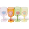 Sunnylife Poolside Assorted Set Of 4 Wine Glasses