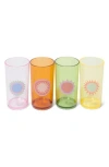 Sunnylife Poolside Set Of 4 Tall Tumblers