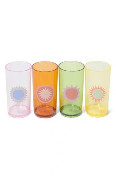 Sunnylife Poolside Set Of 4 Tall Tumblers