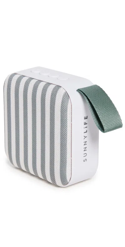 Sunnylife Portable Travel Speaker Olive Stripe In White