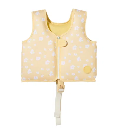 Sunnylife Kids' Princess Swan Swimming Vest In Yellow