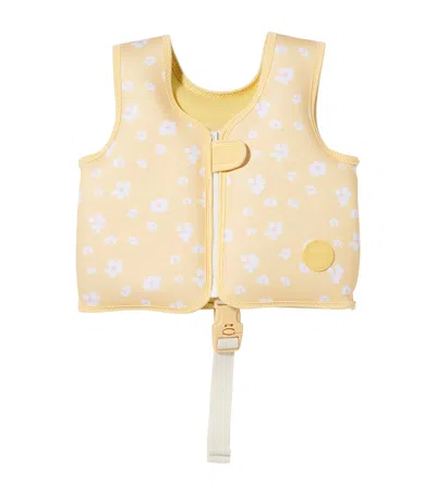 Sunnylife Kids' Princess Swan Swimming Vest In Yellow