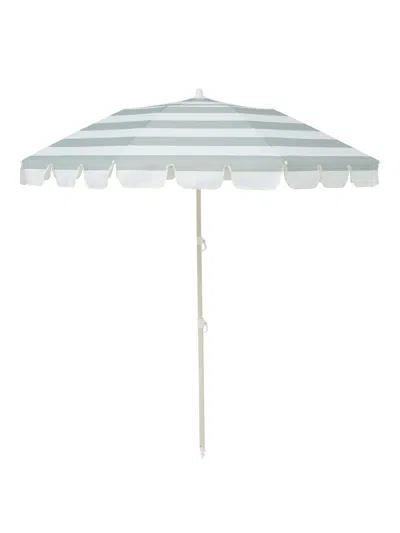 Sunnylife Sea Sage Stripe Compact Beach Umbrella In Green