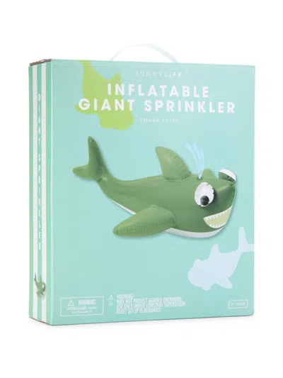Sunnylife Kids' Shark Tribe Giant Inflatable Sprinkler In Green
