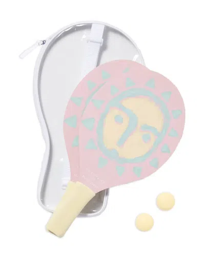 Sunnylife Sun Face-print Beach Bats In Pink