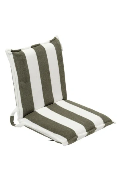 Sunnylife The Vacay Stripe Cotton Terry Travel Lounger In Green