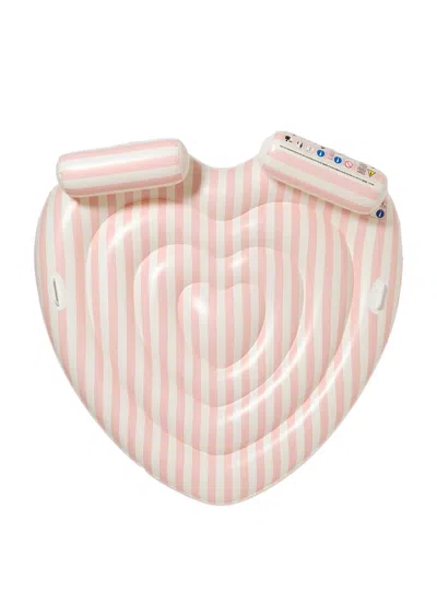 Sunnylife Twin Heart Lie-on Stole My Heart Pink Stripe For Two
