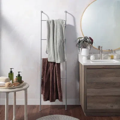 Sunnypoint Classic Home/bath/bedroom Closet Leaning Ladder Rack In Silver