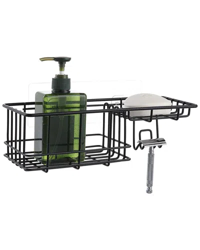 Sunnypoint Wall Mounted Shower Basket In Black