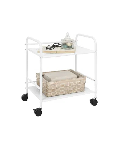 Sunnypoint Dnu  2-tier Metal Rolling Utility Cart In White