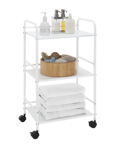 Sunnypoint Dnu  3-tier Metal Rolling Utility Cart In White