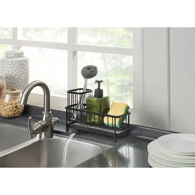 Sunnypoint Stainless Sink Cleaning Tools Holder In Black