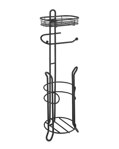 Sunnypoint Toilet Paper Holder With Shelf In Black
