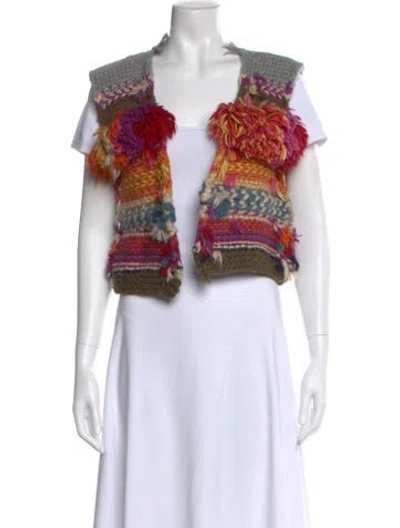 Pre-owned Suno Alpaca Striped Sweater In Orange