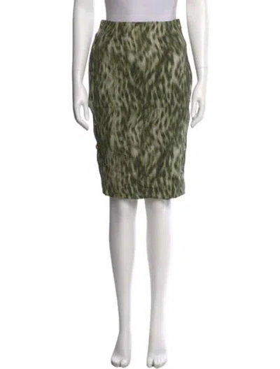 Pre-owned Suno Animal Print Knee-length Skirt In Green