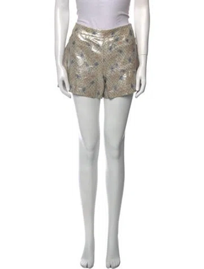 Pre-owned Suno Animal Print Mini Shorts In Neutral