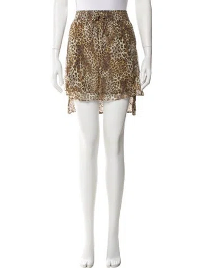 Pre-owned Suno Animal Print Mini Skirt In Multi