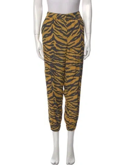 Pre-owned Suno Animal Print Skinny Leg Pants In Multi