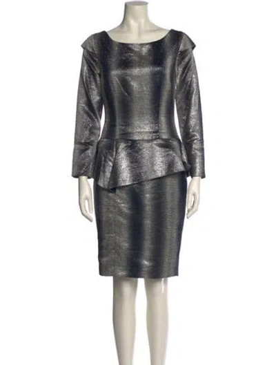 Pre-owned Suno Bateau Neckline Knee-length Dress