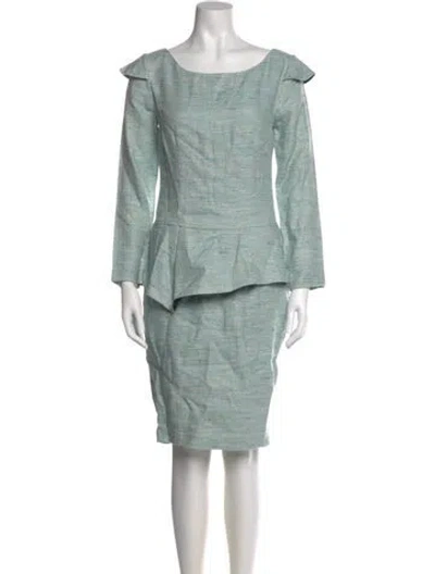 Pre-owned Suno Bateau Neckline Knee-length Dress In Multi