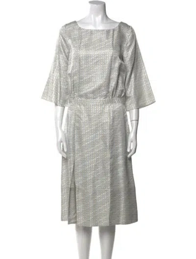 Pre-owned Suno Bateau Neckline Midi Length Dress In Blue