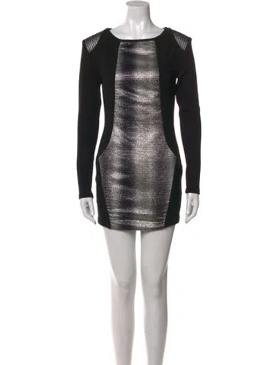 Pre-owned Suno Bateau Neckline Mini Dress In Black