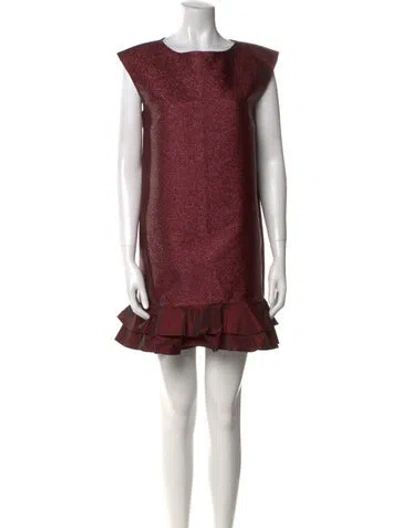 Pre-owned Suno Bateau Neckline Mini Dress In Burgundy