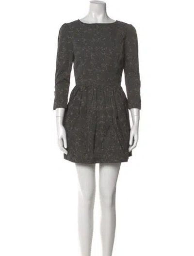 Pre-owned Suno Bateau Neckline Mini Dress In Gray