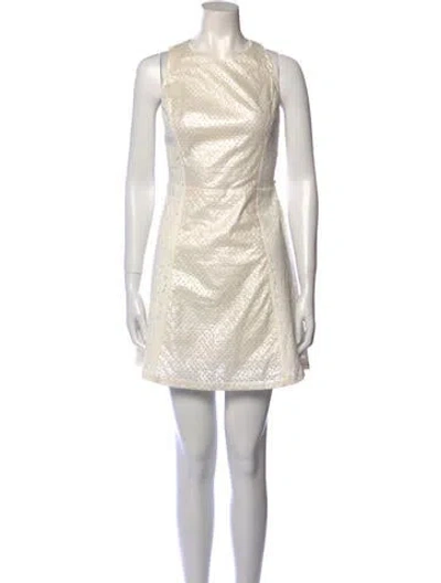 Pre-owned Suno Bateau Neckline Mini Dress In Neutral