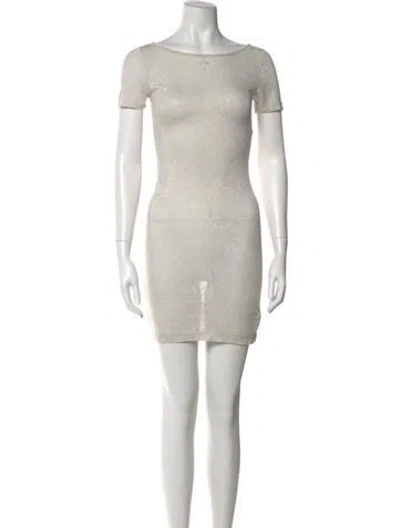 Pre-owned Suno Bateau Neckline Mini Dress In Neutral