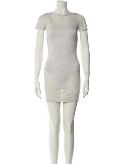 Pre-owned Suno Bateau Neckline Mini Dress In Neutral