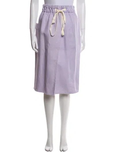 Pre-owned Suno Bow Accents Knee-length Skirt In Purple