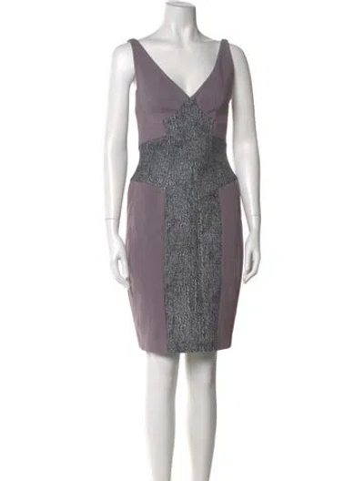 Pre-owned Suno Colorblock Pattern Knee-length Dress In Gray
