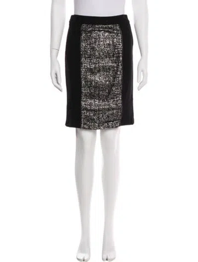 Pre-owned Suno Colorblock Pattern Knee-length Skirt In Black