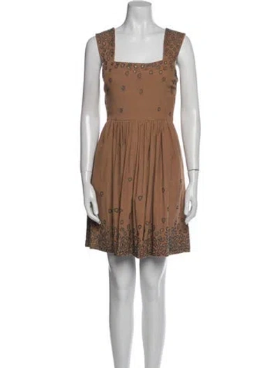 Pre-owned Suno Corduroy Mini Dress In Brown