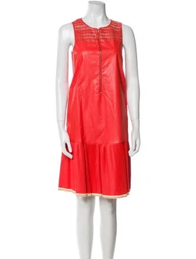 Pre-owned Suno Crew Neck Knee-length Dress In Red