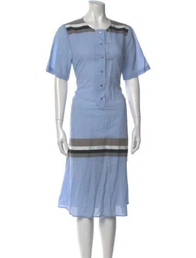 Pre-owned Suno Crew Neck Midi Length Dress In Blue
