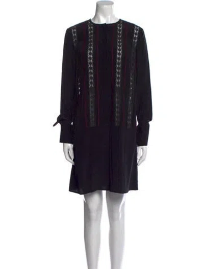 Pre-owned Suno Crew Neck Mini Dress In Black