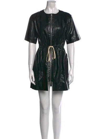 Pre-owned Suno Crew Neck Mini Dress In Black