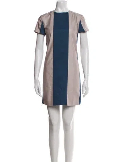 Pre-owned Suno Crew Neck Mini Dress In Blue