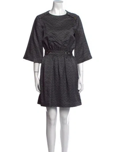 Pre-owned Suno Crew Neck Mini Dress In Gray
