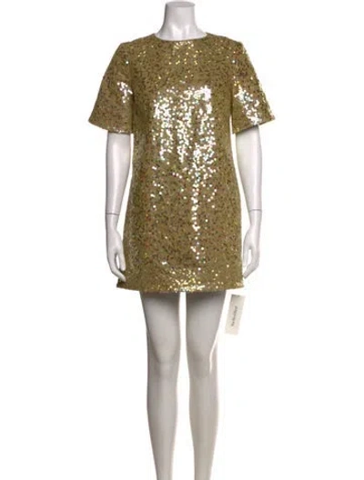 Pre-owned Suno Crew Neck Mini Dress In Multi