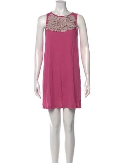 Pre-owned Suno Crew Neck Mini Dress In Pink